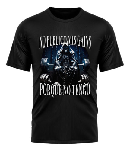 Playera Calaca Calavera Gym No Gains Deportiva