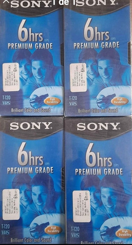 4 Pz. T-120 Vhs Sony / Premium Grade 6 Hrs / En Promoción!!!