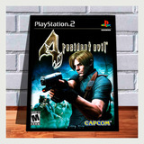 Quadro Decorativo Capa A4 25x33 Resident Evil 4 Ps2