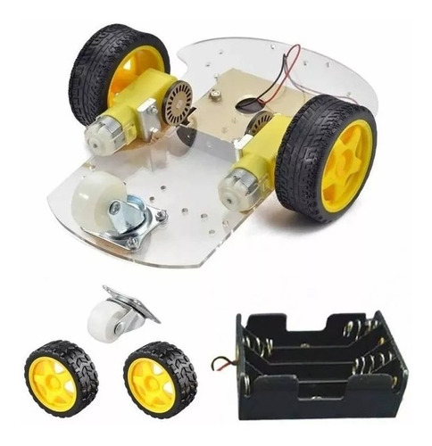 Kit Chassi 2wd Rodas Carro Smart Car Robô Projeto Arduino 