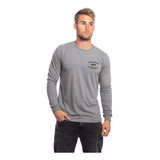 Remera Rusty Super 8 Ls Gris Hombre