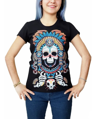 Playera Larva - Blusa Guerrero Azteca Penacho