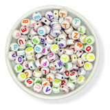 Letras Colores Pastilla Blanca Redonda 6mm 50gr 380u Bijou