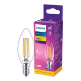 Foco Vela Led Philips 4.5 Watts Base E12 Luz Blanca Calida