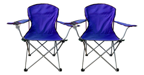 Combo X2 Silla Sillon Camping Director Plegable Porta Vaso Y