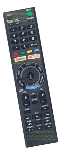Control Remoto Kd-55x706e Para Sony Youtube Netflix Smart Tv