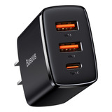 Cargador Rápido Multipuerto Baseus 30w 2 Puertos Usb + 1 C