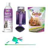  Espuma Para Baño En Seco, Cepillo, Catnip Kit Para Gato