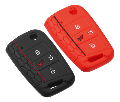 Car 2pcs Silicone 4 Buttons Remote Key Fob Cover Case Protec