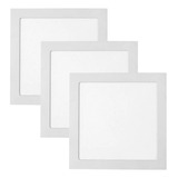 Kit 3 Painel Plafon Led De Embutir 18w Quadrado Branco 20x20