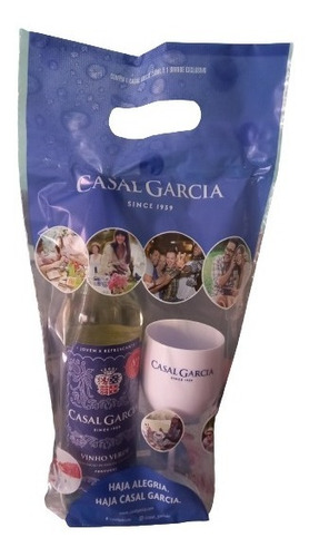 Kit Vinho Casal Garcia Verde Meio Seco 750ml + Taça Acrílica