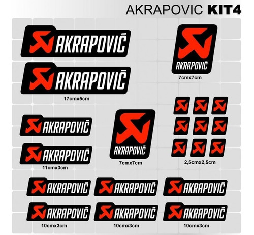 Stickers Akrapovic 4 Motocicleta Ciclismo Nascar Tunning 