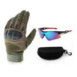 Kit De Luvas Antiderrapantes Del Ejército Tático + Gafas Uv