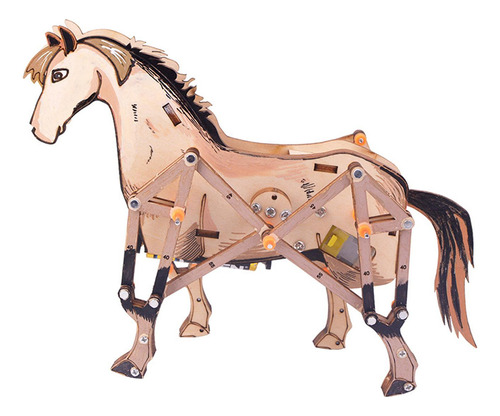 Caballo Mecánico 3d Animal Puzzle Woodcraft Caballo Juguete