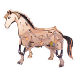 Caballo Mecánico 3d Animal Puzzle Woodcraft Caballo Juguete