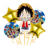 One Piece Luffy Fiesta 5 Globos De Cumpleaños Kit Decoración