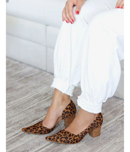 Scarpin Aberto Na Lateral Dina Mirtz | Animal Print