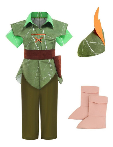 Fantasia De Cosplay Infantil Christmas Green Elf De Peter Pa