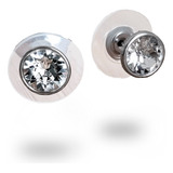 Aros Cristal Sw Redondos 8mm Blanco Mujer Y Hombre