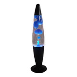 Lampara Lava Lava  Negro Base Transparente Liquido Azul 239