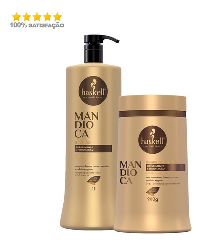 Kit Haskell Mandioca Shampoo Máscara De 1kg/l