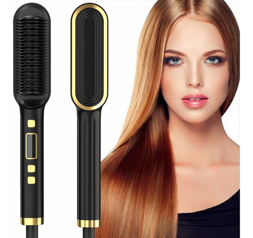 Escova Anion Alisadora De Cabelo Basiqe Sleek Gold