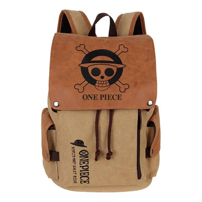 Mochila One Piece Anime Canvas Backpack Alta Calidad Color Marrón Diseño De La Tela Liso | Meses sin interés