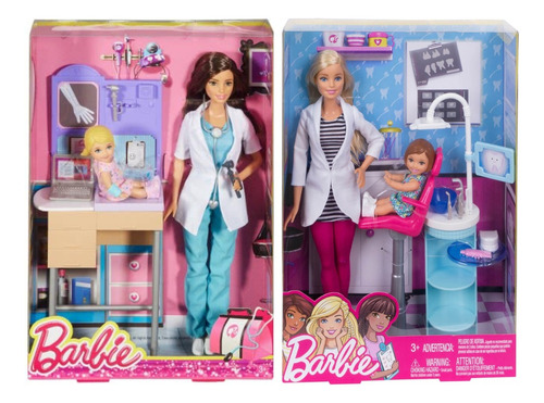 Muñeca Barbie Medica Playset Asistente Mattel Hb63