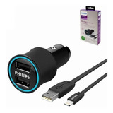 Cable Lighting Philips + Cargador De Auto Usb - Electromundo