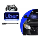 Placa Para Carro Led Letreiro Motorista De Aplicativo Uber