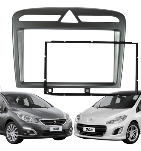 Moldura Multimídia 2 Din Peugeot 308 2012 13 14 15 2016