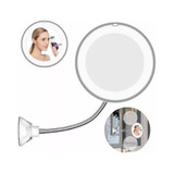 Espejo Flexible Con Luz Led Zoom X10 De Maquillaje Y Ventosa