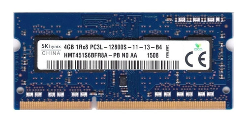 Memória Ram Color Azul  4gb 1 Sk Hynix Hmt451s6bfr8a-pb