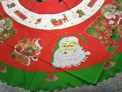 Mantel Tela Circular 180cms Decoración Navidad Cena Santa