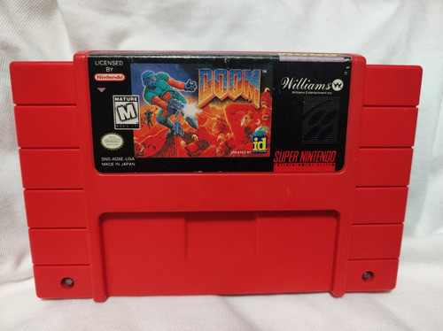 Doom Snes Para Consola Super Nintendo Original Cartucho Rojo