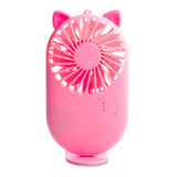 Mini Ventilador De Mão Bolso Mesa Gatinho 3 Vel Recarregável