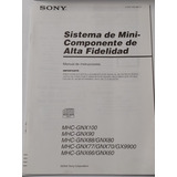 Manual Original De Componente Sony Mhc-gx....