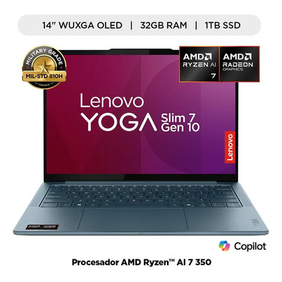 Laptop Lenovo Yoga Slim 7 Amd Ryzen 7 Ram 32gb Ssd 1tb 14 83JY003QLM color azul | Envío gratis