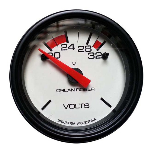 Voltimetro 24v Blanco 52mm Orlan Rober 424 H 24v