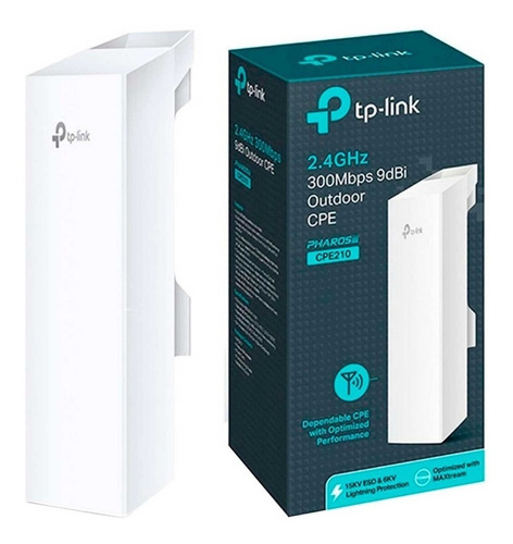 Punto De Acceso Para Exterior Tp-link Cpe210 2.4ghz De 9dbi