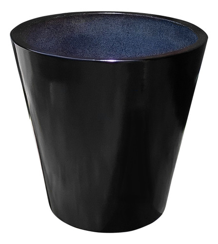 Maceta De Fibra De Vidrio Glass Grande Color Negro Plus°