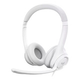 Headset Logitech H390 Usb Branco Com Controle De Volume