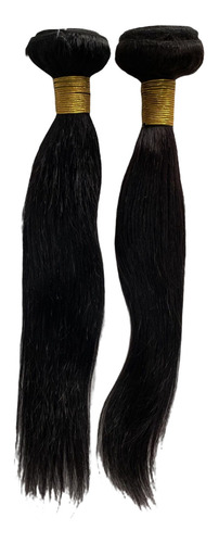 Cabello Humano Natural Mega Hair Straight En Pantalla, 30 Cm