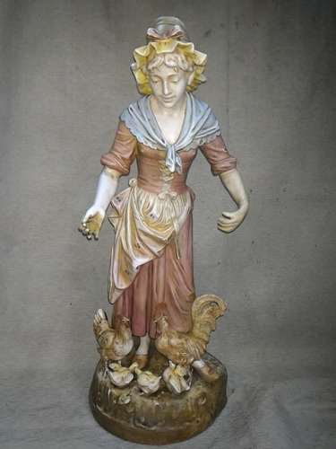 Antigua Estatua Figura Fayance Original Mujer Montepio_antig