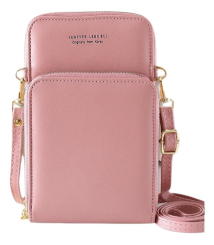 Bolsa Transversal Feminina Pequena Porta Celular 2 Zíperes