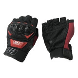 Guantes Tácticos Medio Dedo Para Motocicleta Y Más Deportes Color Rojo Talla Xl