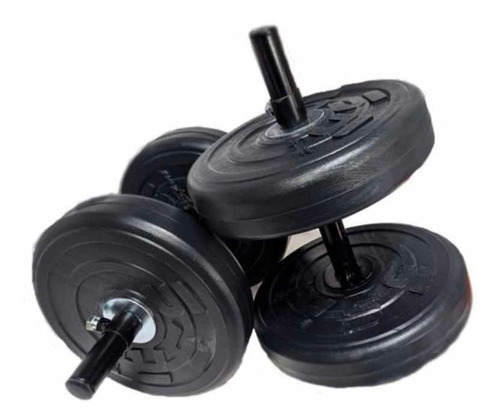 Kit Juego Par De Mancuernas 20kg. Gym(4 Discos De 5 Kg. C/u)