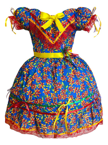 Vestido Festa Junina Infantil São João Criança Dança P Ao Gg