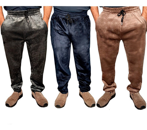 Pack 3 Pantalones Buzo Jogger Hombre Plush