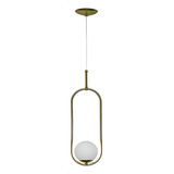 Lustre Pendente Moderno Oval Ring Dourado Tipo Bola Quarto 110v/220v